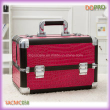 Fushia Crocodile Beauty Cosmetic Makeup Suitcases (SACMC058)